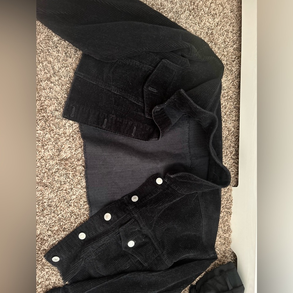 black corduroy cropped jacket